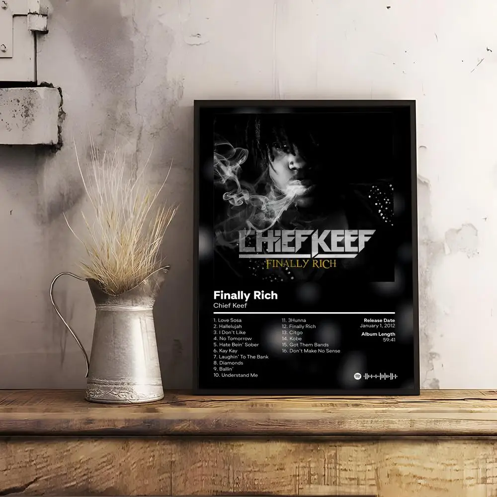 ملصق ألبوم Pop Rap C_Chief K_Keef ملصقات جدارية فنية جدارية مطبوعة للصور لديكور غرفة المعيشة المنزلية والممر