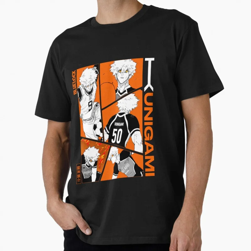 

Rensuke Kunigami Art Japan Football Manga Blue Lock Anime t shirt for Soccer sports Large size Tops 100% cotton print mens tee