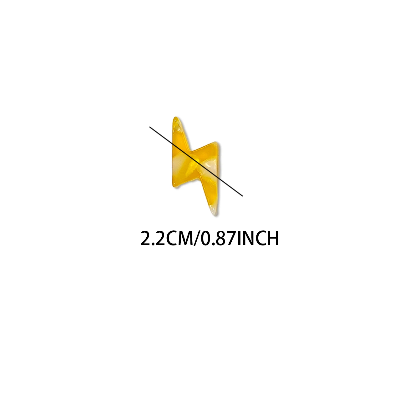 Multi Color Mixed Acrylic Gradient Lightning Shaped Pendants for DIY Jewelry