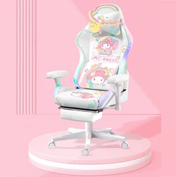 New Upgrads Adjustable Lift Gaming Chair Cute Anime Print With LED Light Home Computer Office Chair Anchor Live Gamer Chair