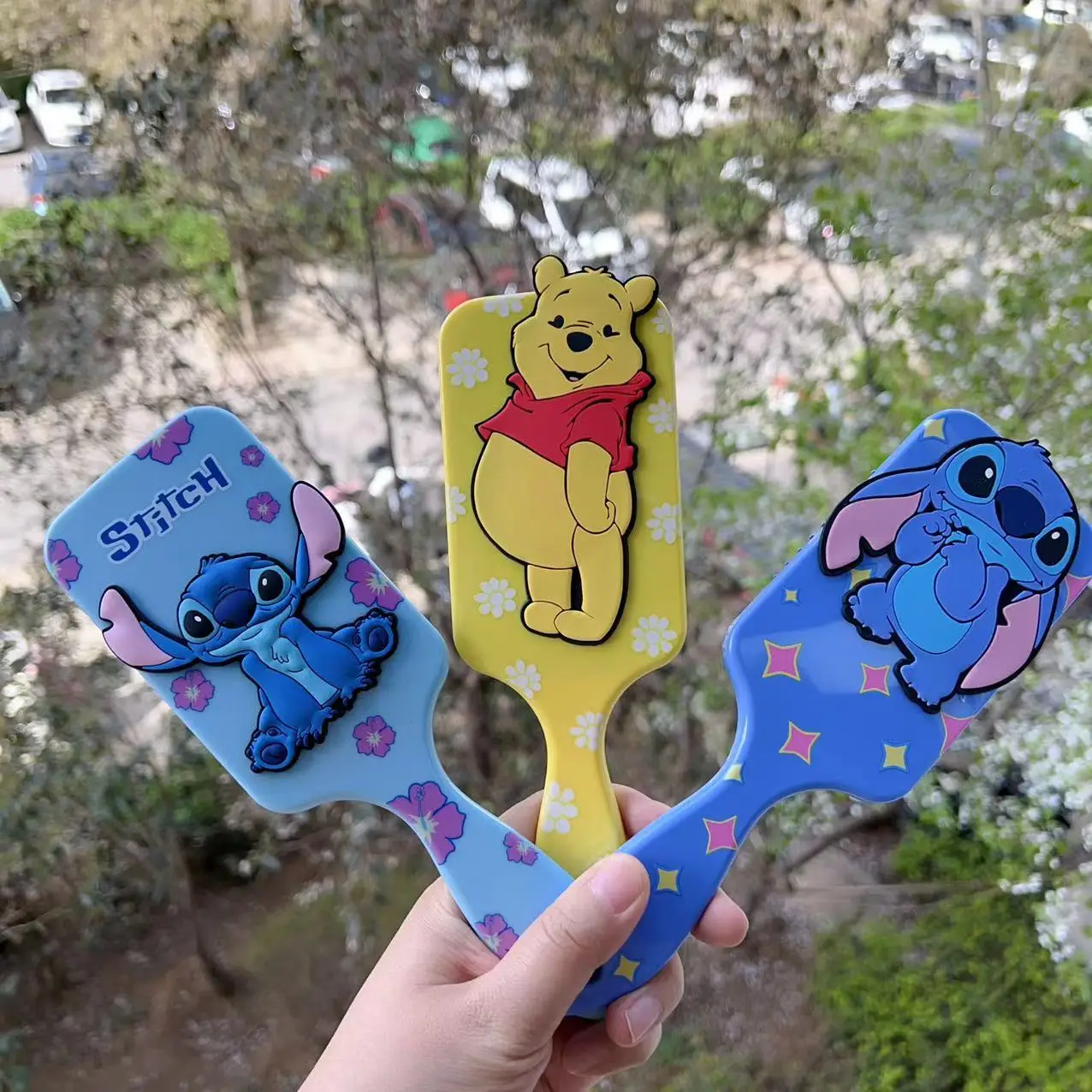 Anime Disney Lilo Stitch Combs Cartoon Minnie Mickey Mouse Pooh Air Cushion Massage Combs for Girls Children Comb Hair Brus Gift