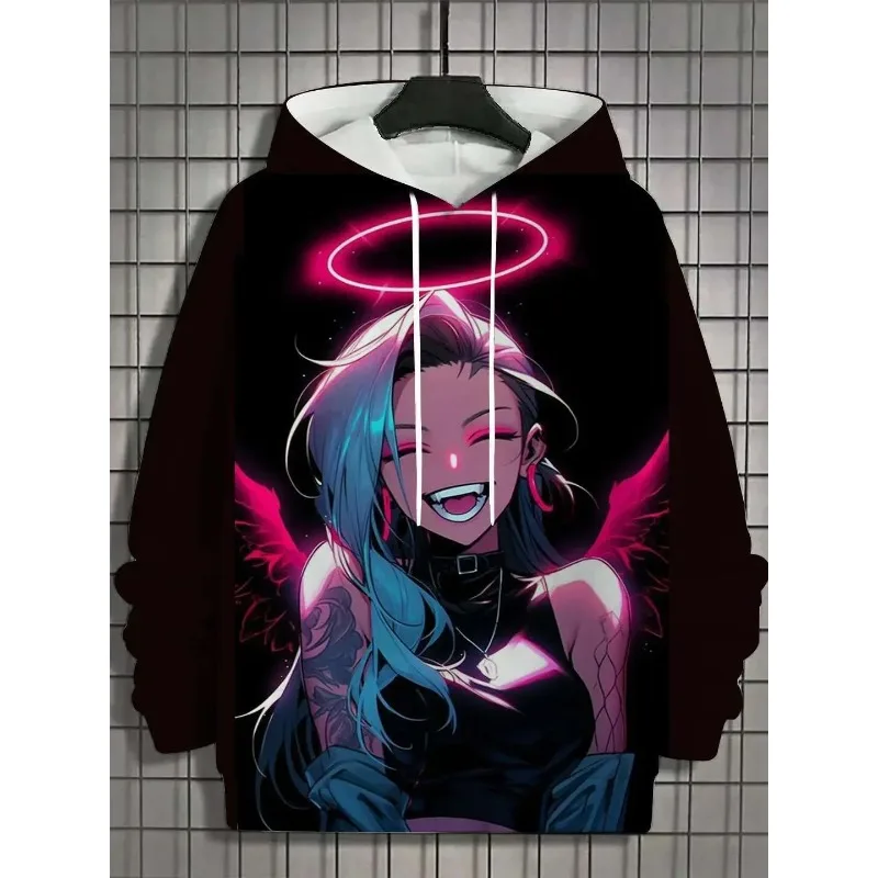 2025 أنيمي شخصية ثلاثية الأبعاد مطبوعة هوديي الرجال والنساء موضة كم طويل المتضخم ملابس رياضية نمط معطف أنيمي الملابس #5