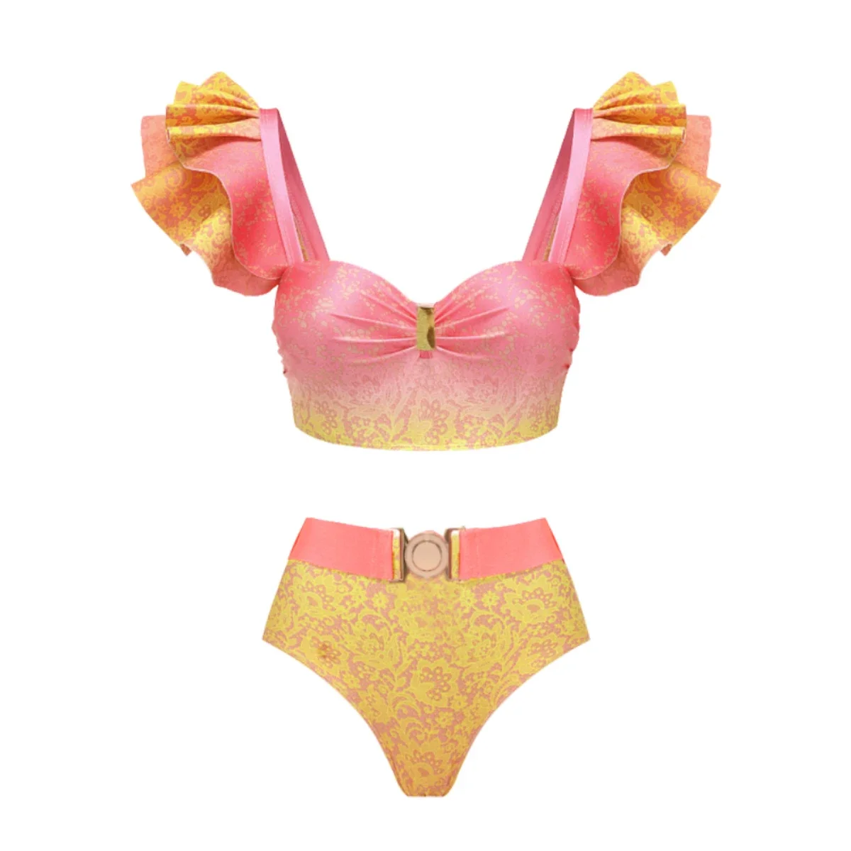 Maillots de bain sexy avec robe de plage imprimé rétro maillot de bain pour femme maillots de bain chics brésilien Biquini ceinture maillot de bain tenues d'été