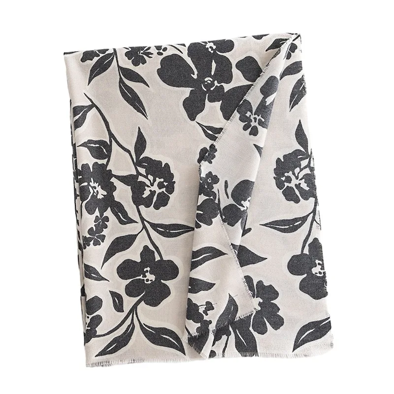 وشاح كشمير مقلد على طراز الشارع الأوروبي الأمريكي الجديد لحماية الرقبة الشتوية وحماية البرد شال أنيق