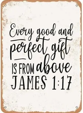 

Винтажная металлическая табличка «Каждое добро и подарок снизу небес» — ретро-декор для дома, кафе и сада — алюминиевая табличка для мужчин