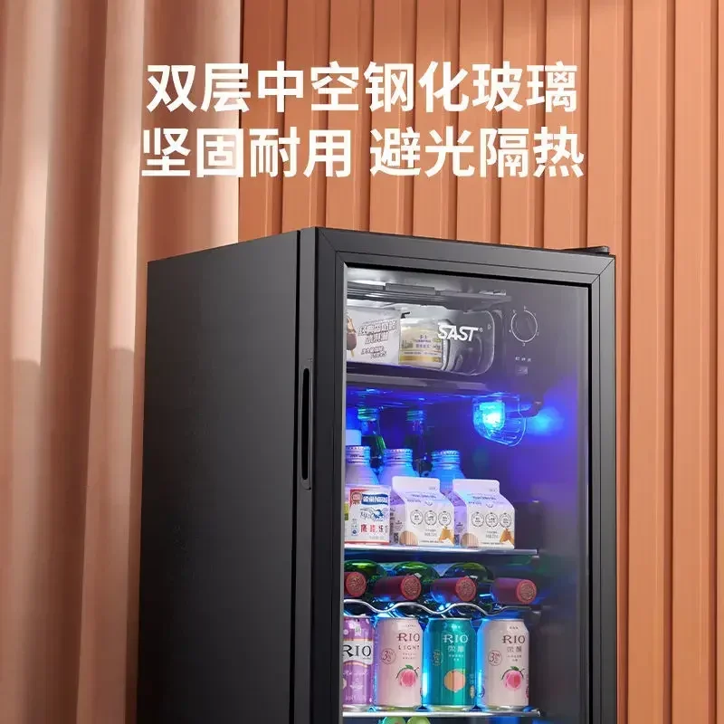 Обязательно для небольших домов. Компактный прозрачный однодверный холодильник, идеально подходит для напитков, фруктов, чая и вина.