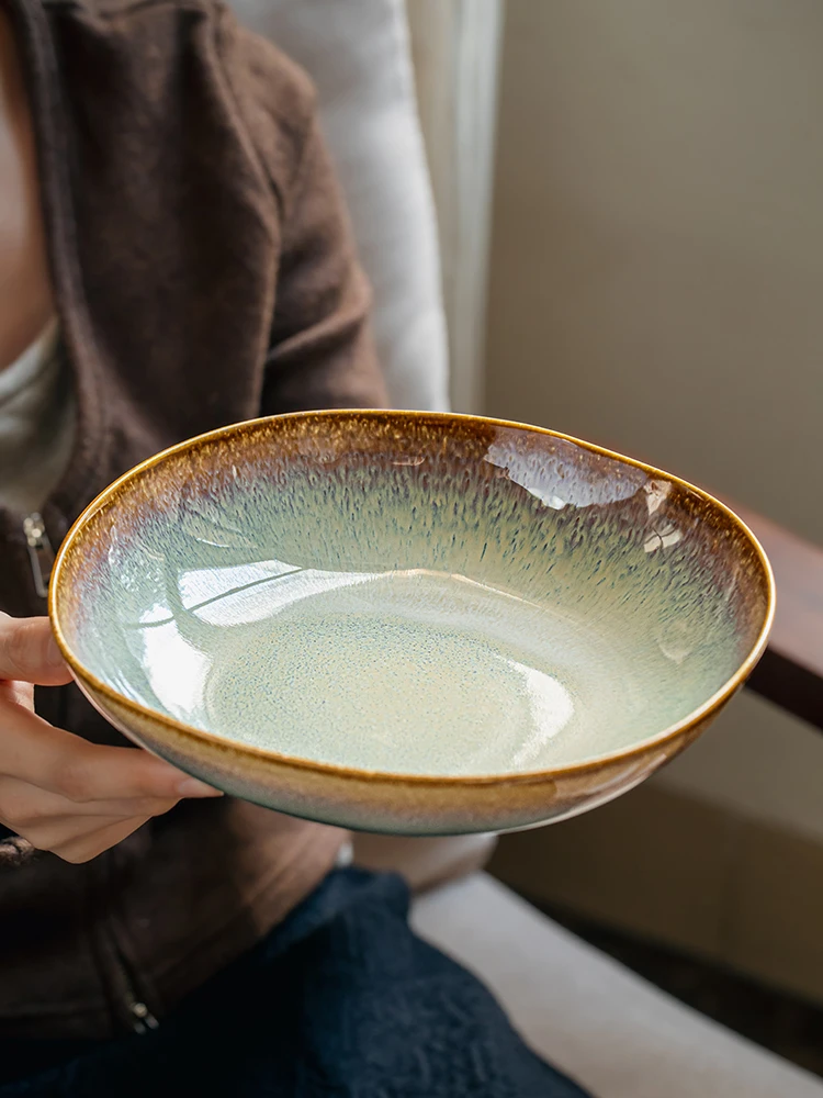 

8-дюймовая керамическая глубокая тарелка, красивая салатная тарелка, посуда для отеля и ресторана