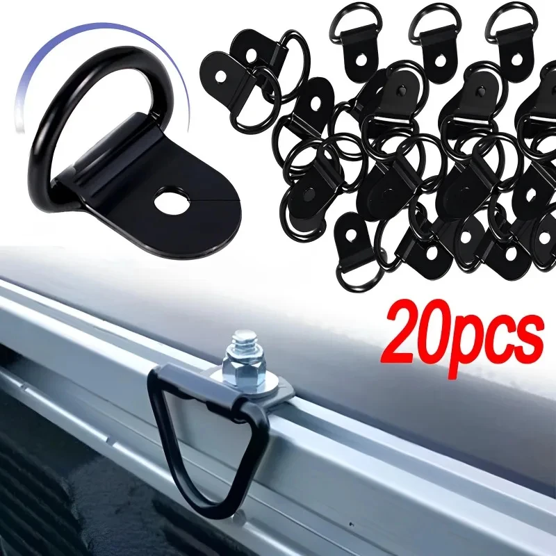 10-100Pcs Stainless Steel D Shape Pull Hook Tie Down Anchor Ring Iron Cargo Tie Down Ring For Truck Trailers RV Boat Accessories