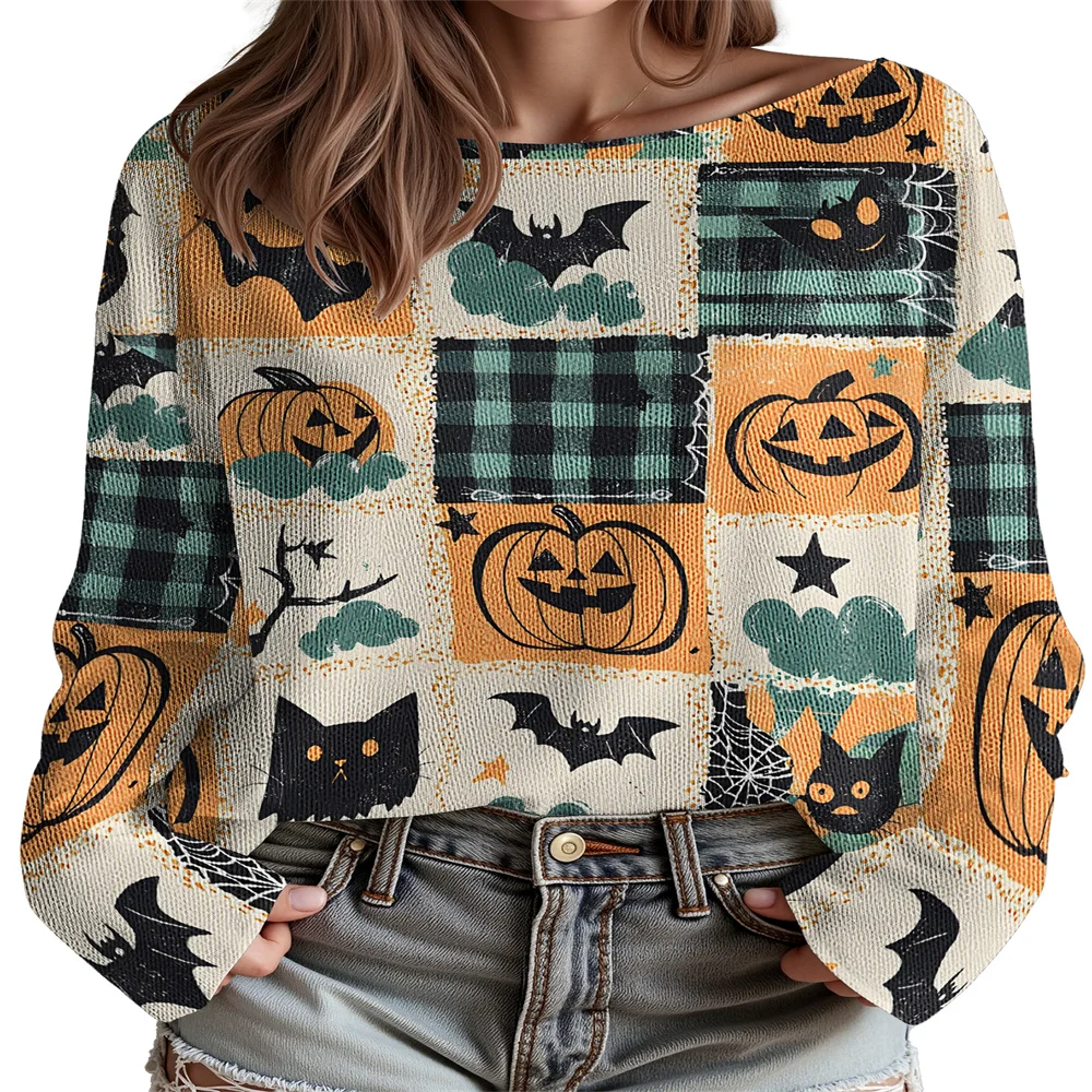 

2025 Halloween Merch Sweater Women's Classic-Fit Knitted Jumpers Long Sleeve Streetwear Pullover Tops 18