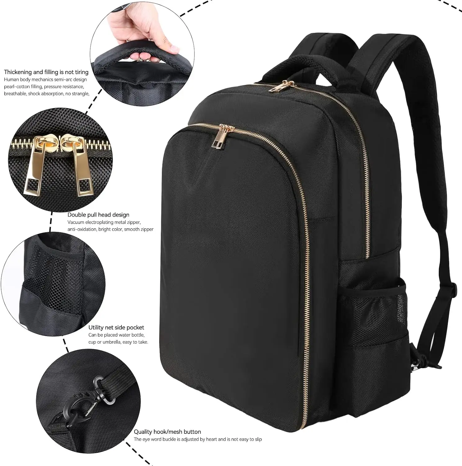 Barber Travel Backpack Black Air Cushion Design Large Capacity Bag Multifunctional Salon Carrying Case Waterproof Storage Bag