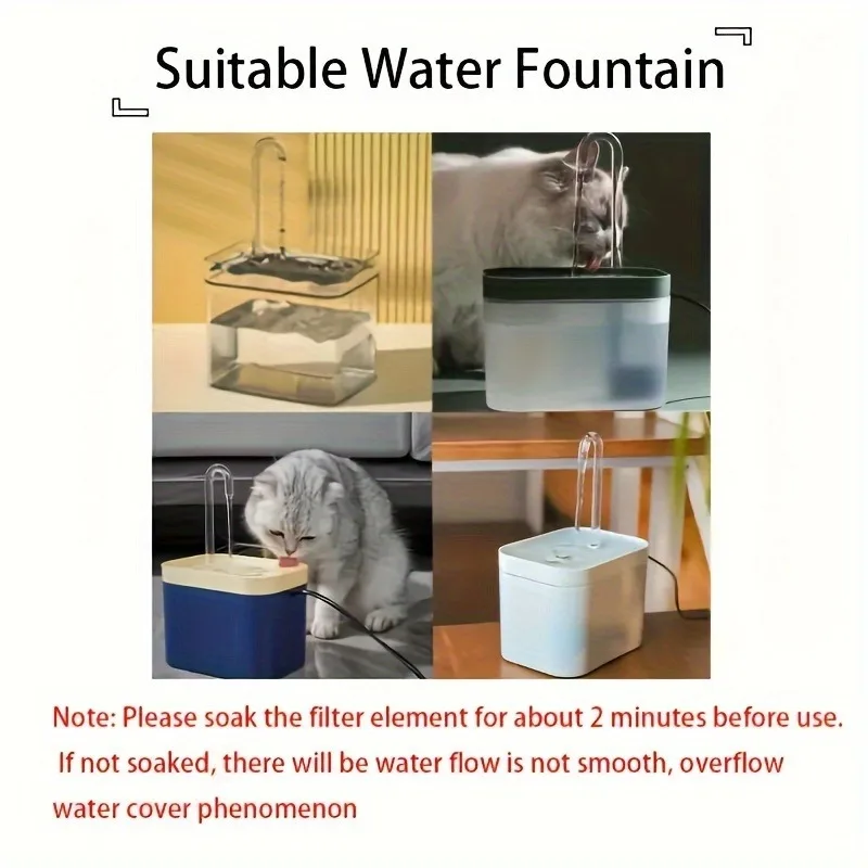 20 Stück/10 Stück Aktivkohle-Schwammfilter für Katzenbrunnen, Ersatz-Aktivkohlefilter, Filter für Katzenbrunnen – Detail 2