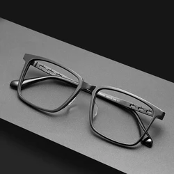 Titanium Alloy Men Business Glasses Frame Sheet Glasses Frame Myopia Glasses Square Frame Retro Optical Prescription Glasses
