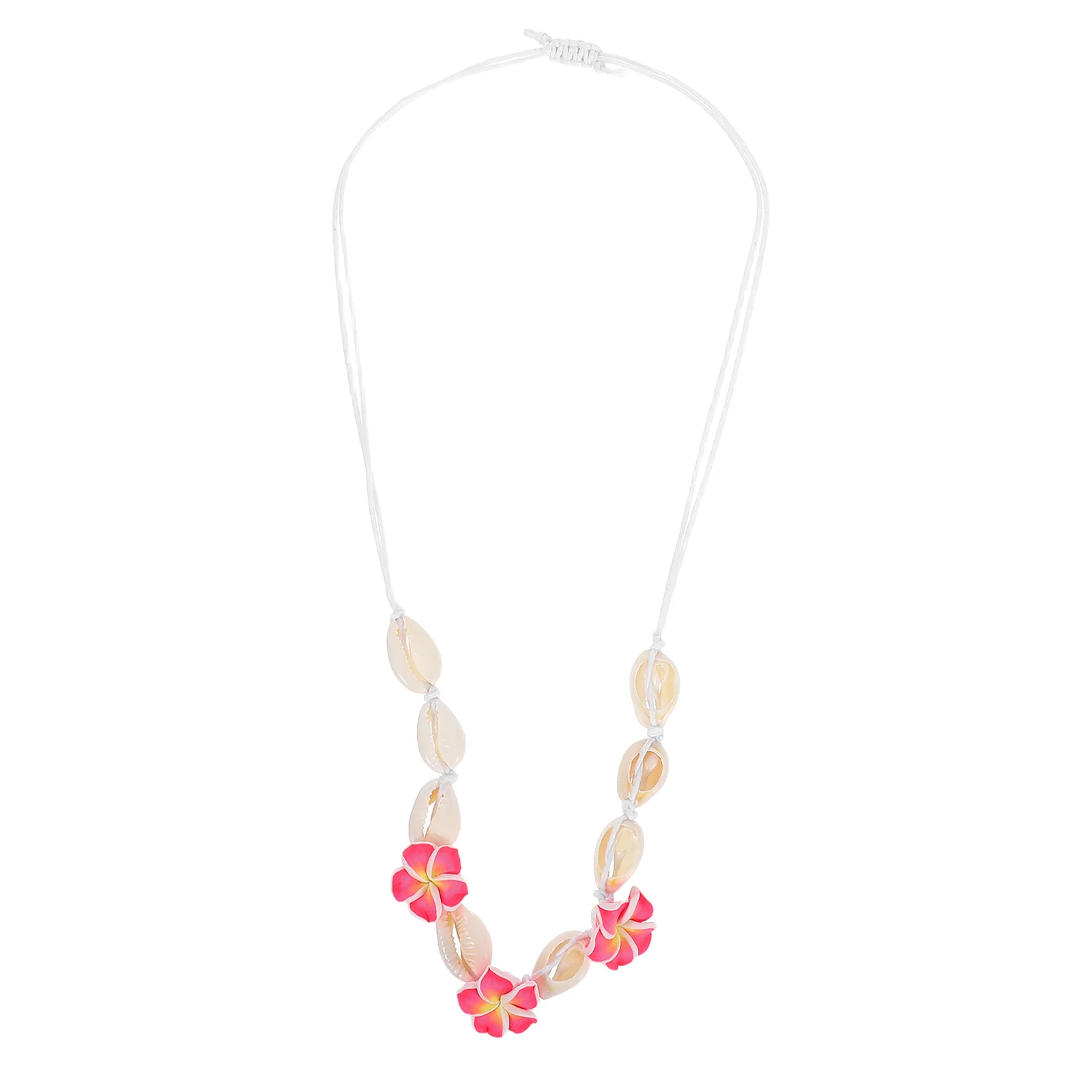 

Egg Flower Shell Necklace Handmade Colorful Beaded Beach Jewelry Lightweight Soft Clay Pendant For Women Summer Vacation