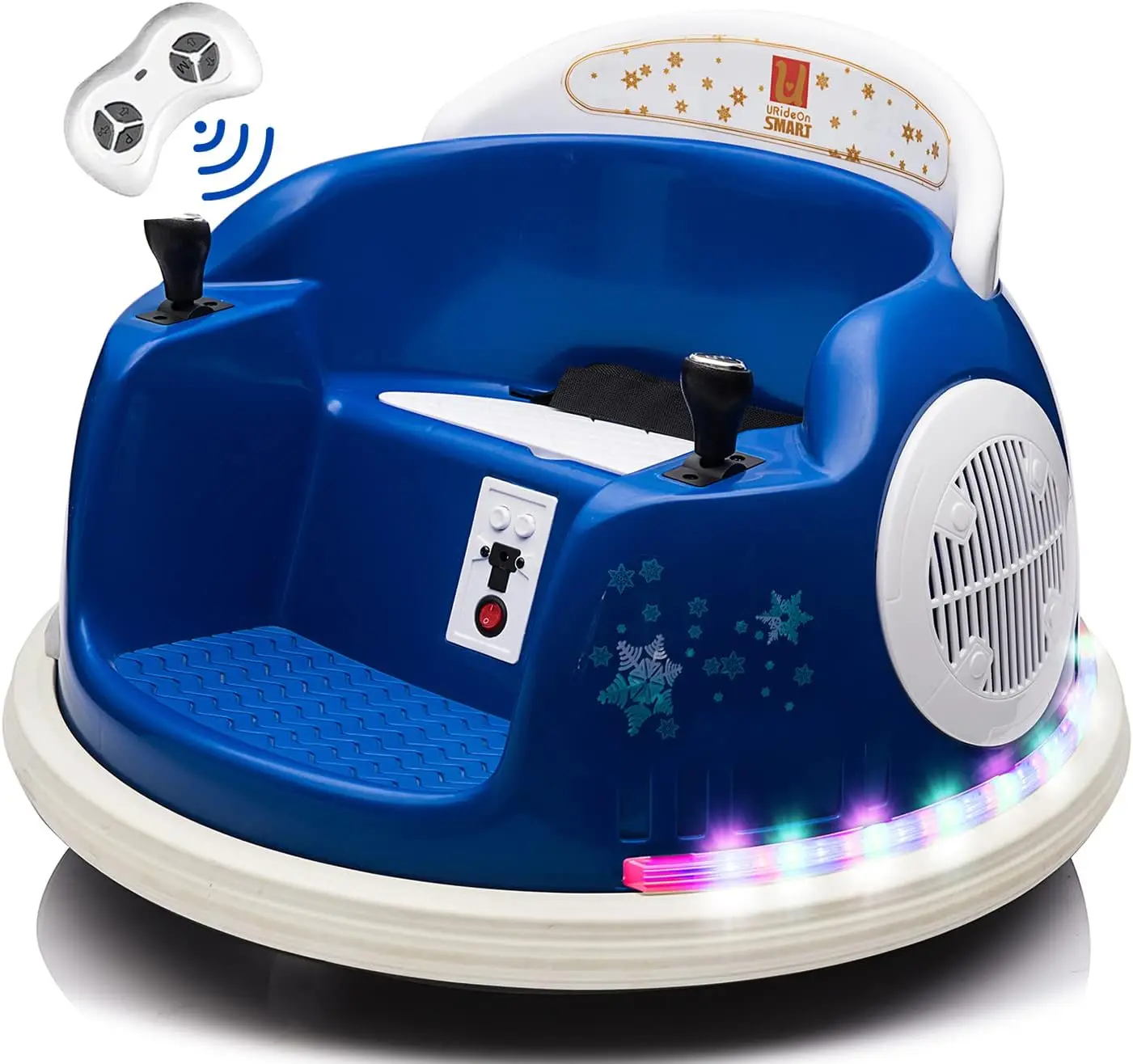 Bumper car for Kids, 6V Electric Vehicle Ride on Toys with Remote Control, Music,Colorful Flashing Lights,Battery Powered (Navy