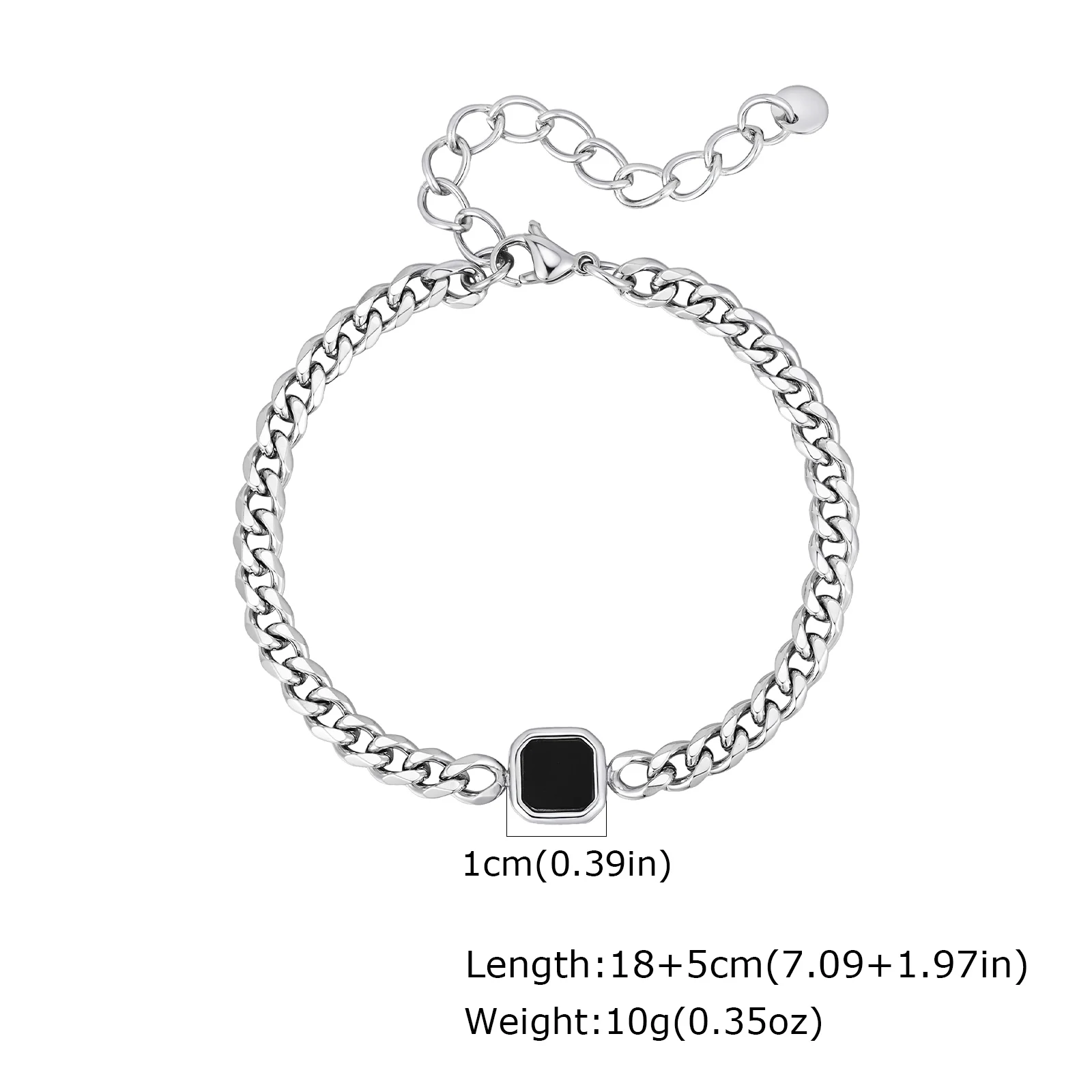 Punk Silver Color Men's Chain Bracelet, Hip Hop Style