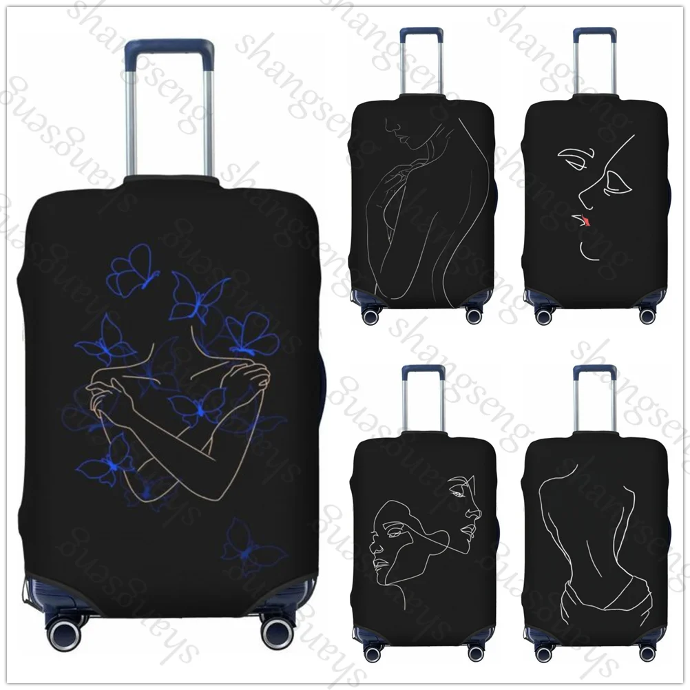 

Abstract Line Couple Art Thicken Luggage Cover Elasticity Trolley dust cover Suitcase Protection Cover Suitcase Case