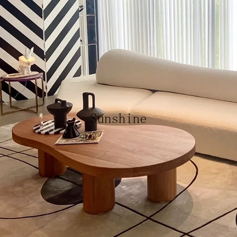 

Medieval wabi-sabi wind solid wood oval coffee table B & B coffee table