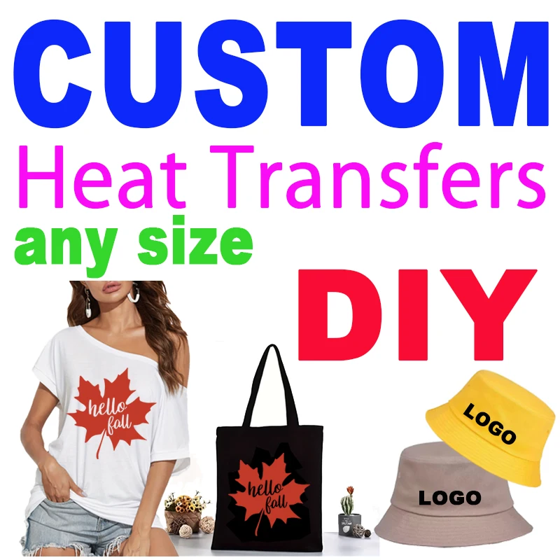 Custom T-shirt Transfer Heat Press Logo For Clothing DIY A-Level Washable Clothes Thermal Stickers DTF Iron on Patches Decals