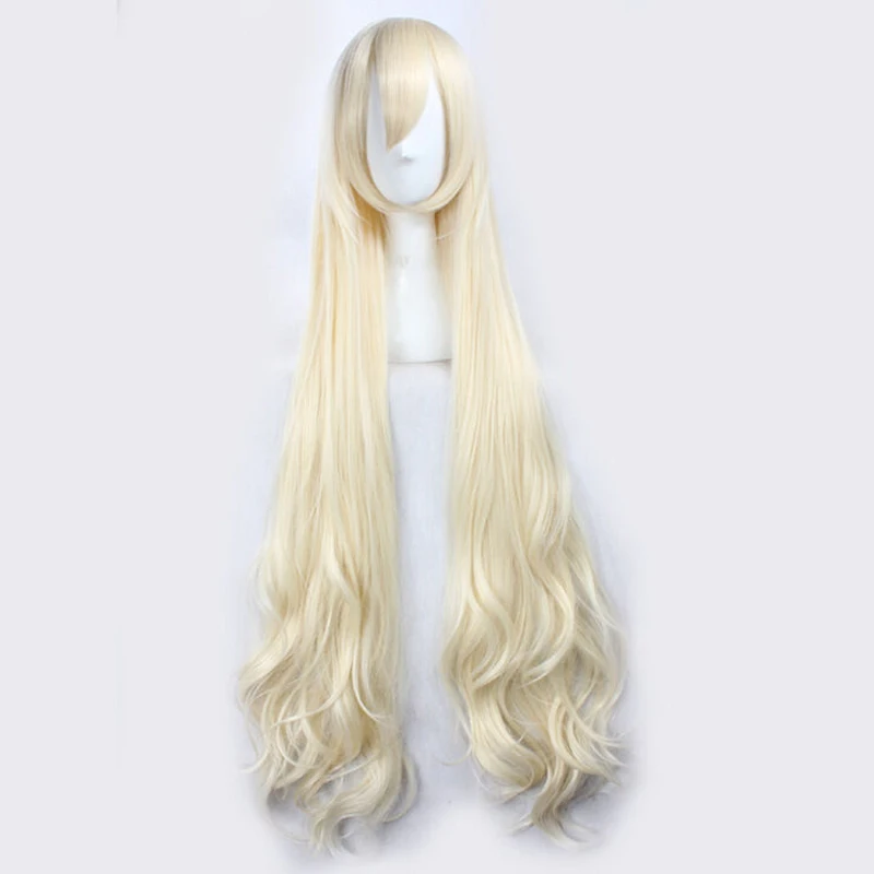 47 ''120cm Ondulado Longo Luz Loira Kagerou projeto Marry Kozakura Mari Cabelo Resistente Ao Calor Cosplay Perucas + Cap Peruca Livre