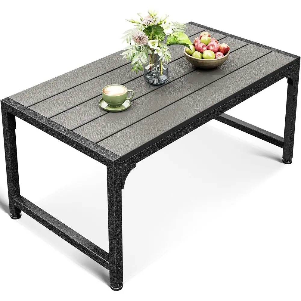 

Outdoor Coee Table, RecWeather-Resistant Patio Coee Table or Garden, Balcony, Hot Tub, Poolside, Heavy-Duty Metal e, Grey