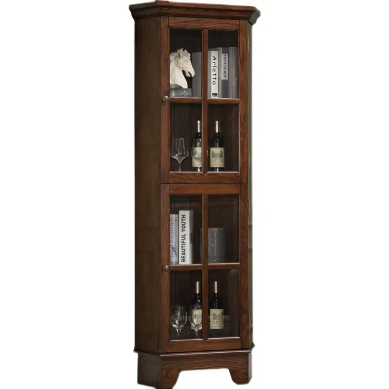 

Треугольный шкаф из массива дерева, угловой шкаф для гостиной, винный шкаф.