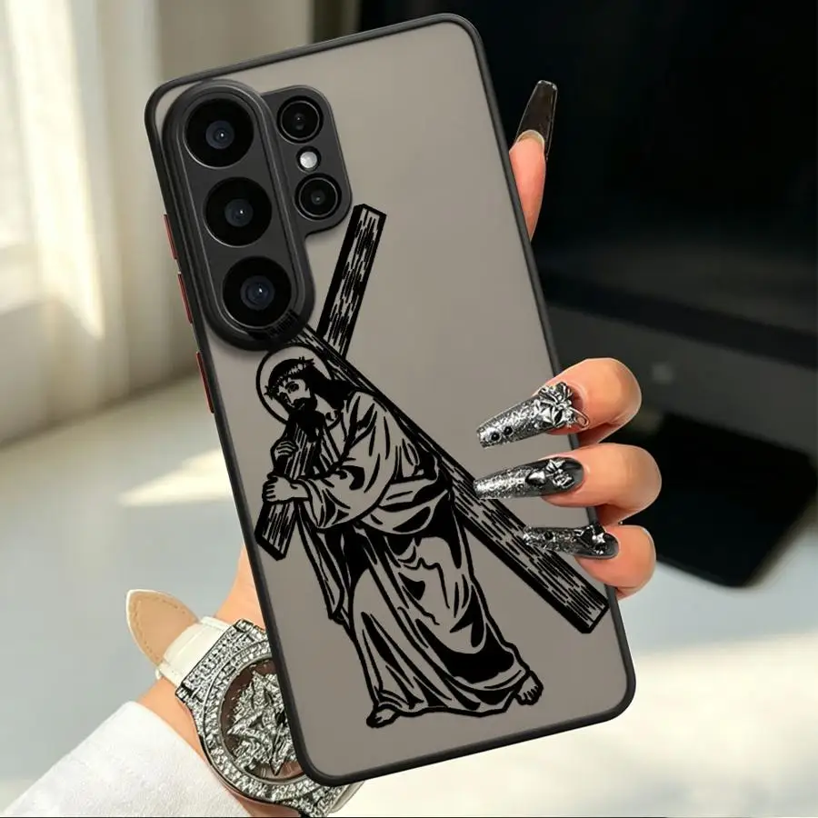 Case for Samsung Galaxy S26 S23 FE S25 Ultra Note 20 Ultra 10+ S20 FE S22 S24 Plus S21 Funda Back Phone Cover The Cross And