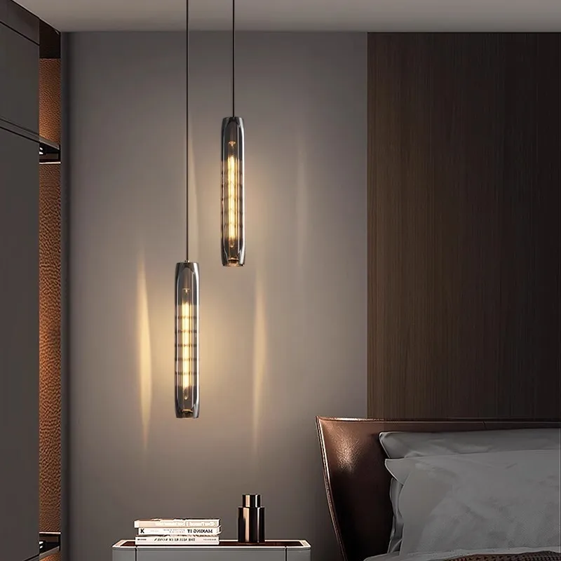 

Crystal Pendant Light Modern Glass Hanging Lamp Bedroom Bedside Restaurant Ceiling Chandeliers Decoration Lighting Decor Hotel