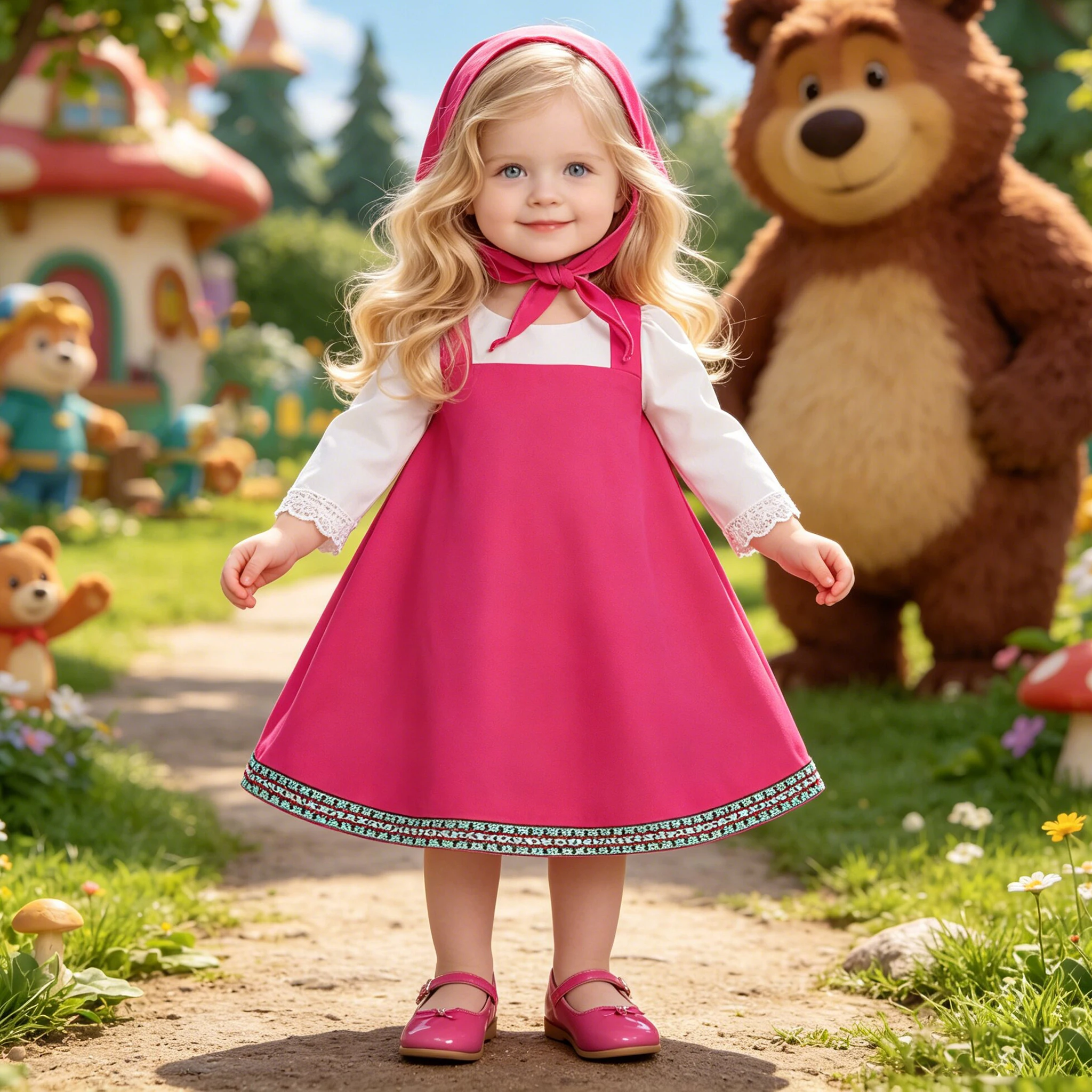 Kleinkind Brautjungfernkleid mit Bären-Motiv, Lolita-Karokleid für Mädchen, Prinzessinnenkleid zum 1. Geburtstag, Festliches Kleid für Baby-Hochzeiten und Brautjungfern, Kinderkleidung