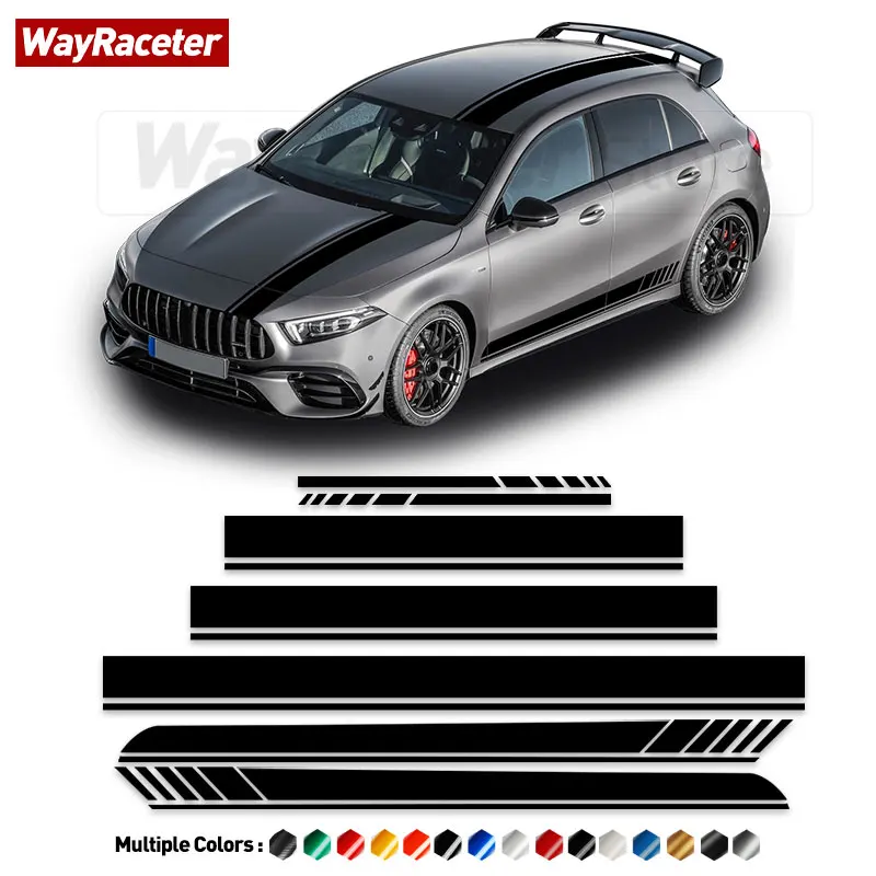 Autocollant à rayures latérales de porte, édition 1, pour capot, coffre de toit, rétroviseur, pour Mercedes Benz W177 A35 classe A A45 S AMG Hatchback