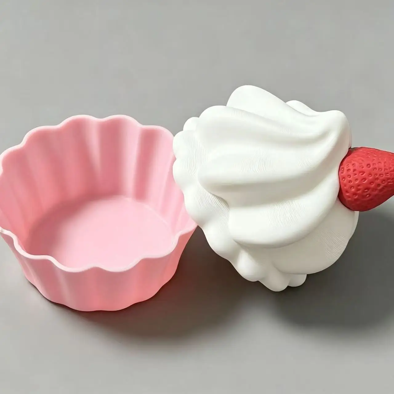 Cute 3D Printed Small Cake Open Lid Ring Jewelry Box Desktop Storage Box Office Bedroom Dressing Table Small Ornaments Cute Gift