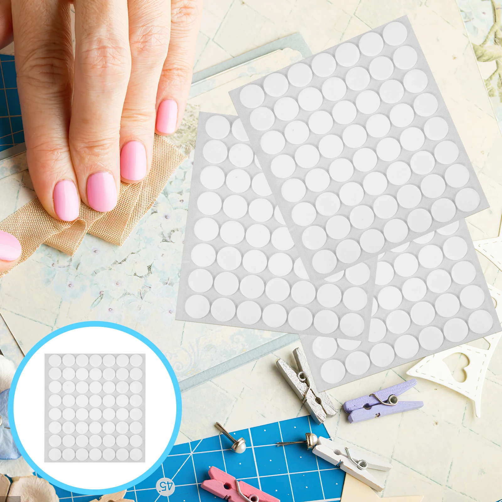 

18 Sheets Double Sided Adhesive Stickers Round Foam Eva Sponge School Craft Supplies Tape Kids Decorations