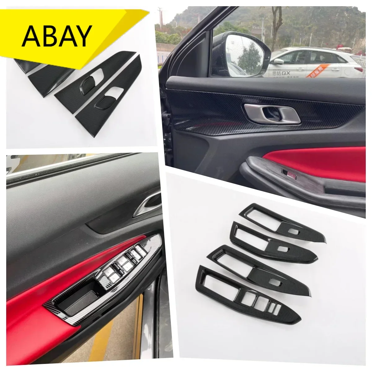 

Для Changan CS55 Plus 2022-2024 Внутренняя дверная ручка Крышка чаши Подлокотник Кнопки окна Выключатель подъема стекла Рамка Наклейка Накладки