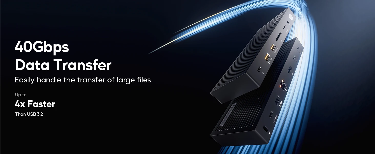 PULWTOP Thunderbolt 4 Hub mit Dual-Monitor 8K/4K Display, USB-C Laptop-Dockingstation mit 40Gb/s, HDMI, SD/TF4.0, 2.5GbE – Detail 6