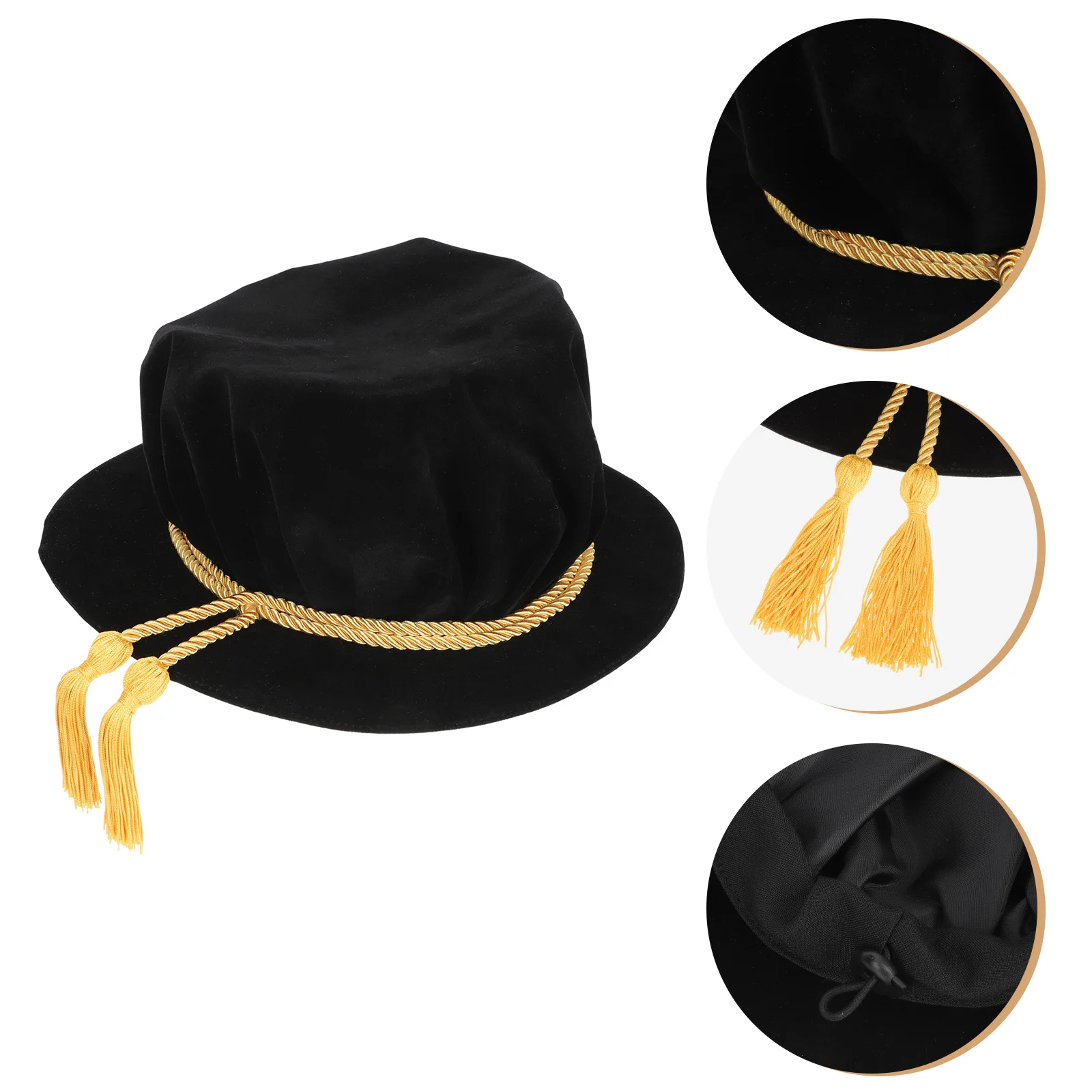 

Doctoral Cap Simple Ceremony Hat Photo Prop Elegant Graduation Ceremony Hat Adult Doctoral Tam Graduation Party Decor