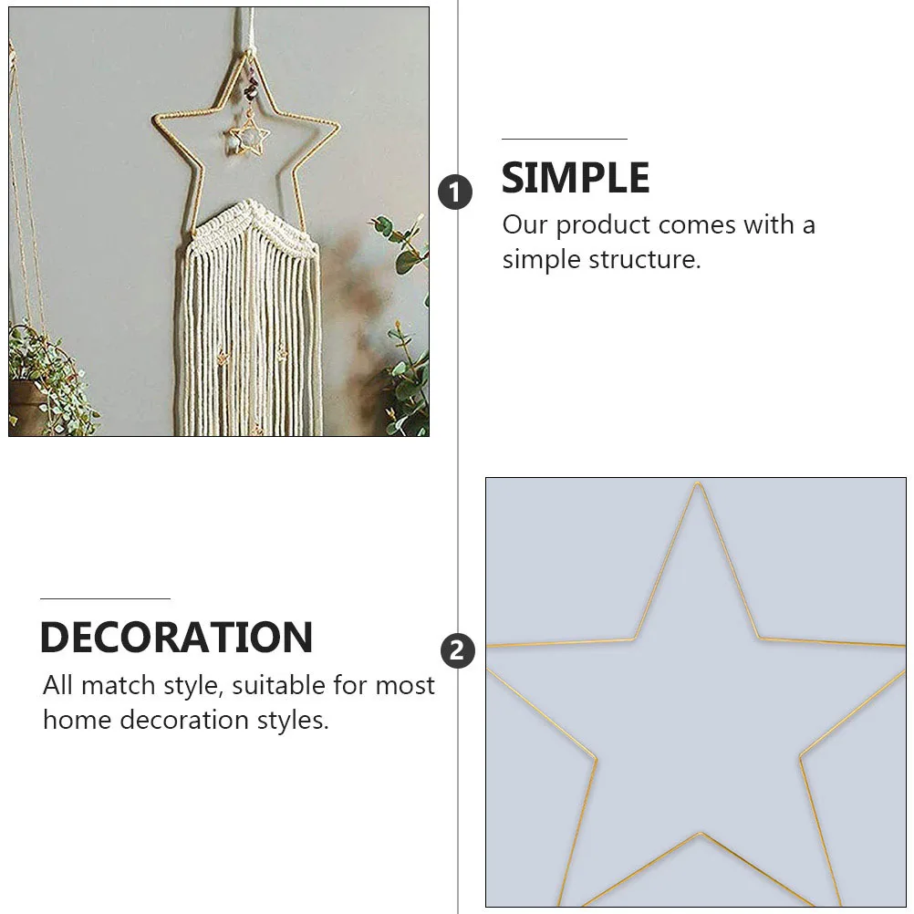

Golden Iron Pentagram Wall Pendant Star-Shaped Hanging Decoration Xmas Christmas Home Ornament Iron Pentagram Adornment