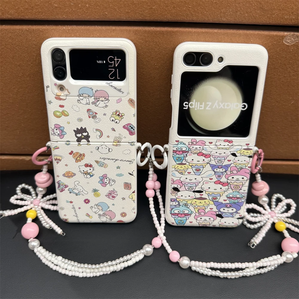 

Чехол для телефона из искусственной кожи для Samsung Galaxy Z Flip 7 FE 6 5 4 3 5G, модный складной противоударный чехол для Flip5 Flip6