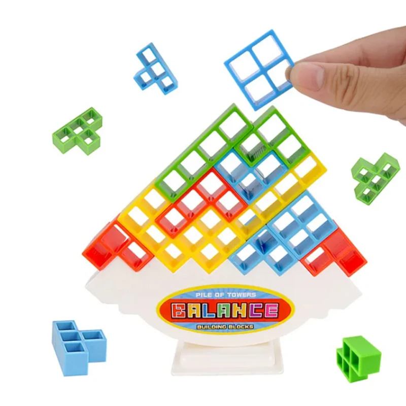 Tetra Tower Games Stacked Building Blocks puzzle board, balanced puzzle board assembly, children's adult education toys