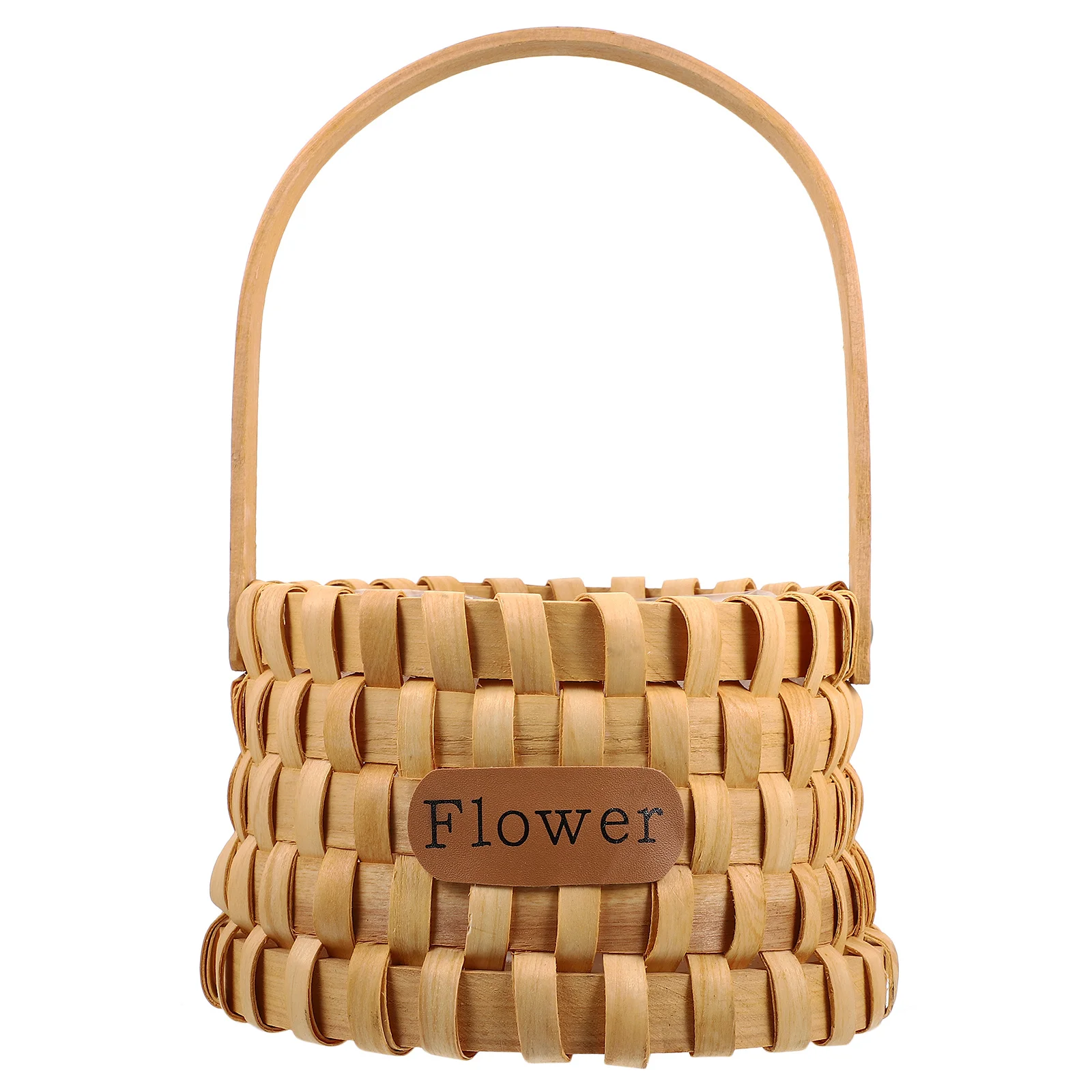 

1pc Wooden Wooden Storage Flower Container For Home Decoration Gift Flower Container Fruit Basket Hand Basket