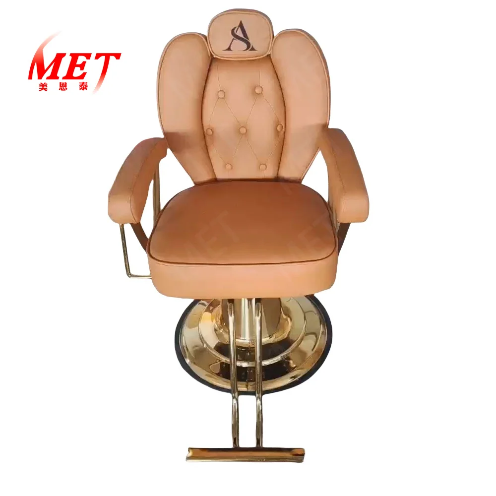 Hot selling new silver base beauty luxury hydraulic leather salon furniture barber chair