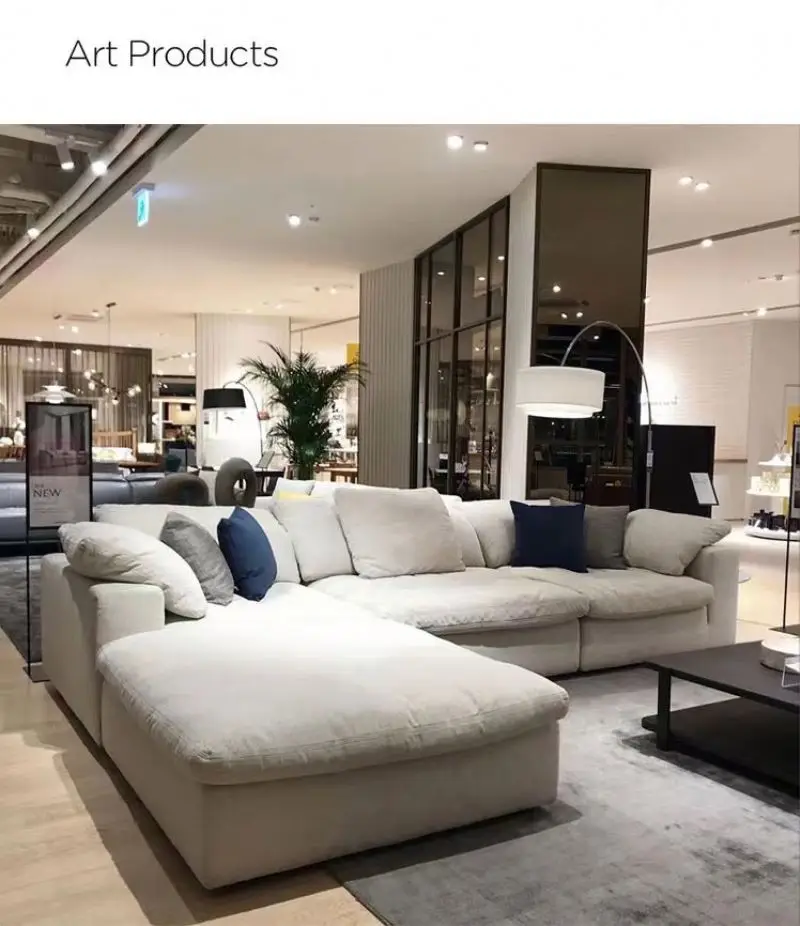 

*/-*Modern Sectional Couch Sofa Set Multi-Functions Office Home Furniture Fabric L Shape Living Room Sofa