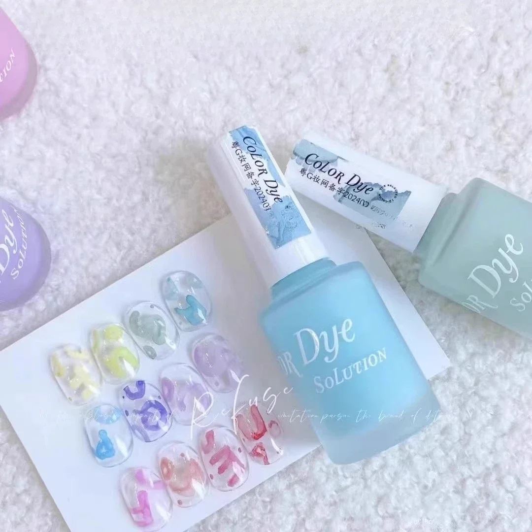 8ml Watercolor Nail Ink Candy Color Effect Blossoming Effect Nails Art Design Natural Air Dry Nail Art Varnish Manicure Nail Gel