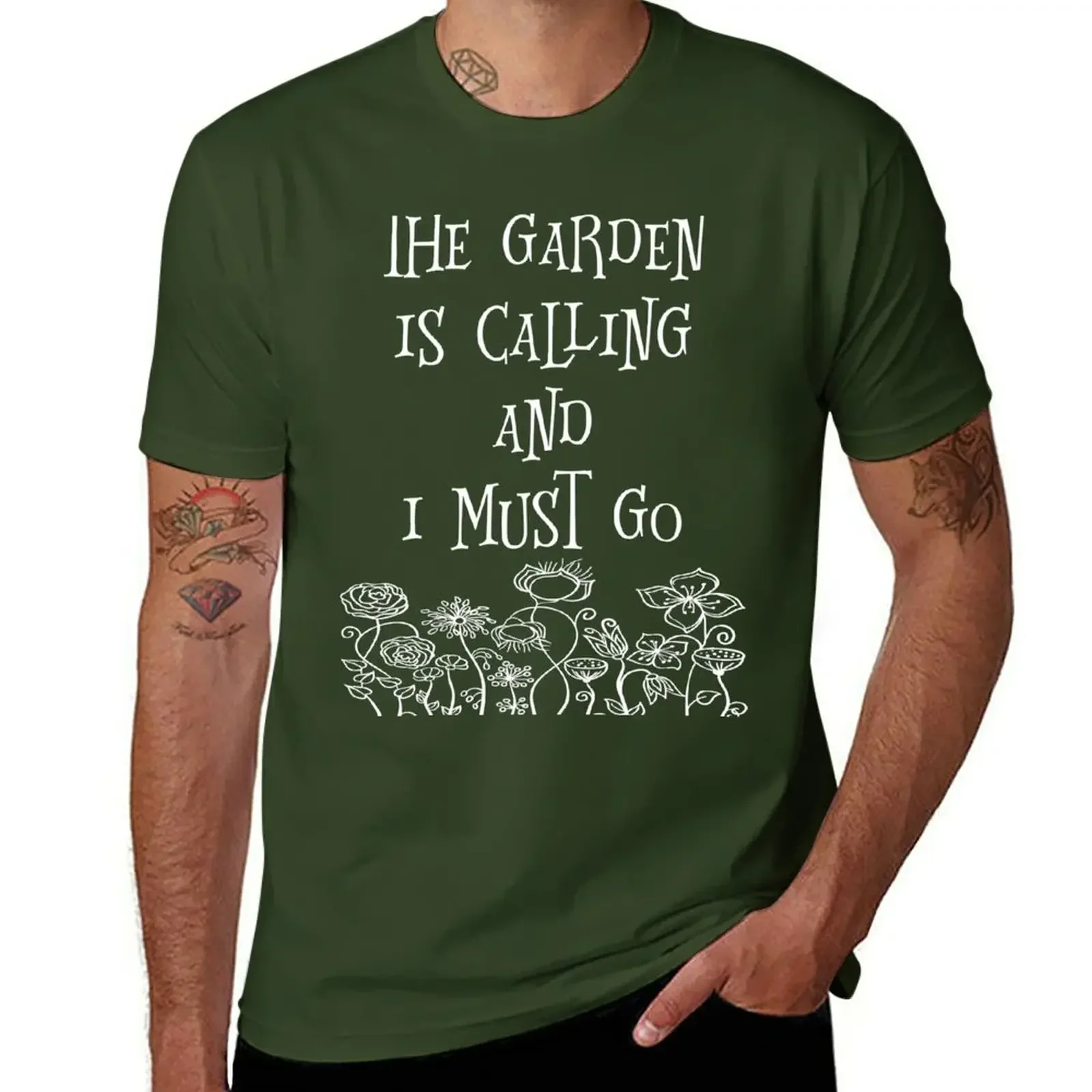 The Garden Is Calling And I Must Go T Shirt T-Shirt customizeds graphics Aesthetic clothing outfits for men