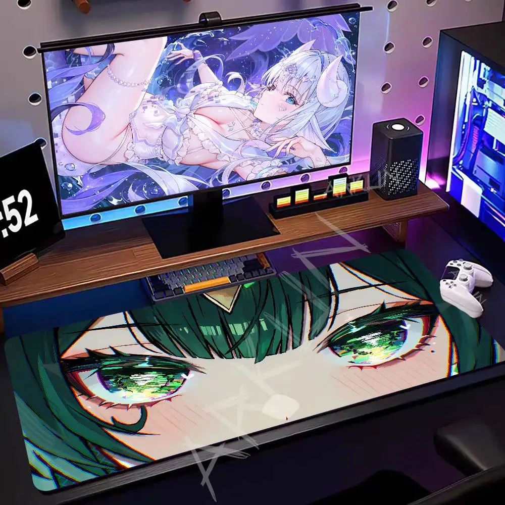 لوحة ماوس ألعاب مطاطية كبيرة مضادة للانزلاق من Hot Nefer Genshin Impact، وسادة مكتب متينة بحافة سميكة مناسبة للمكتب والألعاب