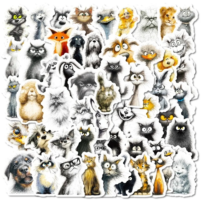 56 قطعة من ملصقات الديكور المبتكرة للحيوانات القلي المخصصة على شكل رسوم كرتونية