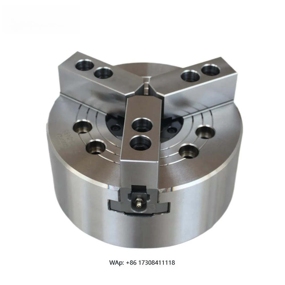 

3-кулачковый гидравлический патрон для токарного станка с ЧПУ, сквозной патрон с жесткими губками, мягкие губки для обработки подачи стержня