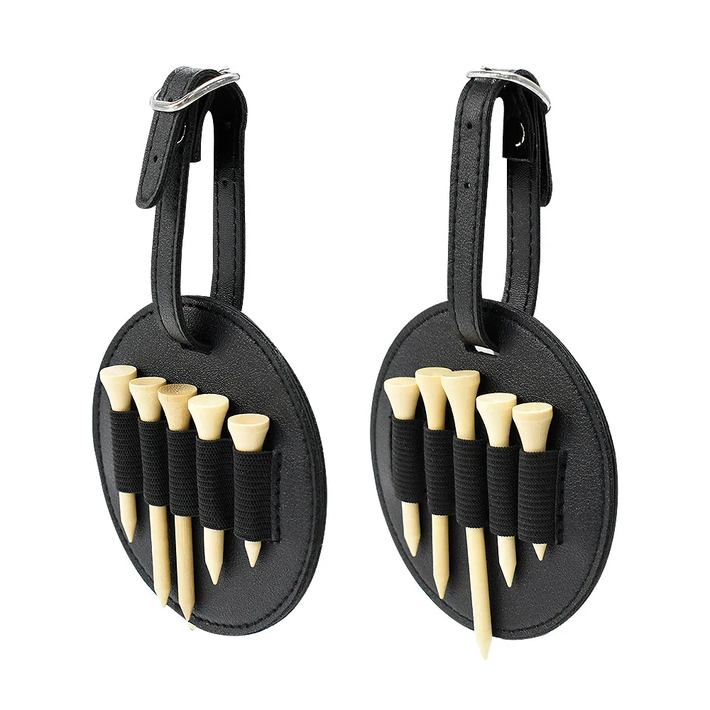 PU Leather Golf Tee Holder Portable Waist Hanging Golf Ball Tees Storage Pouch Outdoor Golf Accessory Carabiner Clip GolfTee Bag