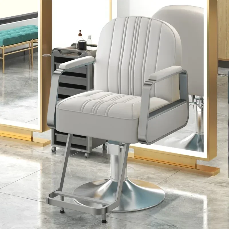 

A Hair Salon Trendy Barber Shop Hair Cutting Dyeing and Perming Seat for Hair Salon Adjustable and down Barber Chair