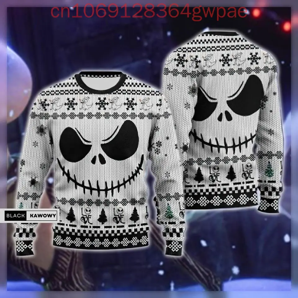 Disney Jack Skellington Christmas Sweater Men's Women's 3d Print Ugly Sweater Casual Cartoon Sweatshirt Christmas Sweater