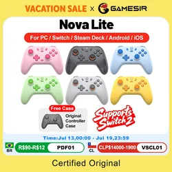 Gamesir Nova Lite Gamepads PC for Nintendo Switch 2 Controller Switch Steam Android iOS iPhone Controle Hall Effect Joystick