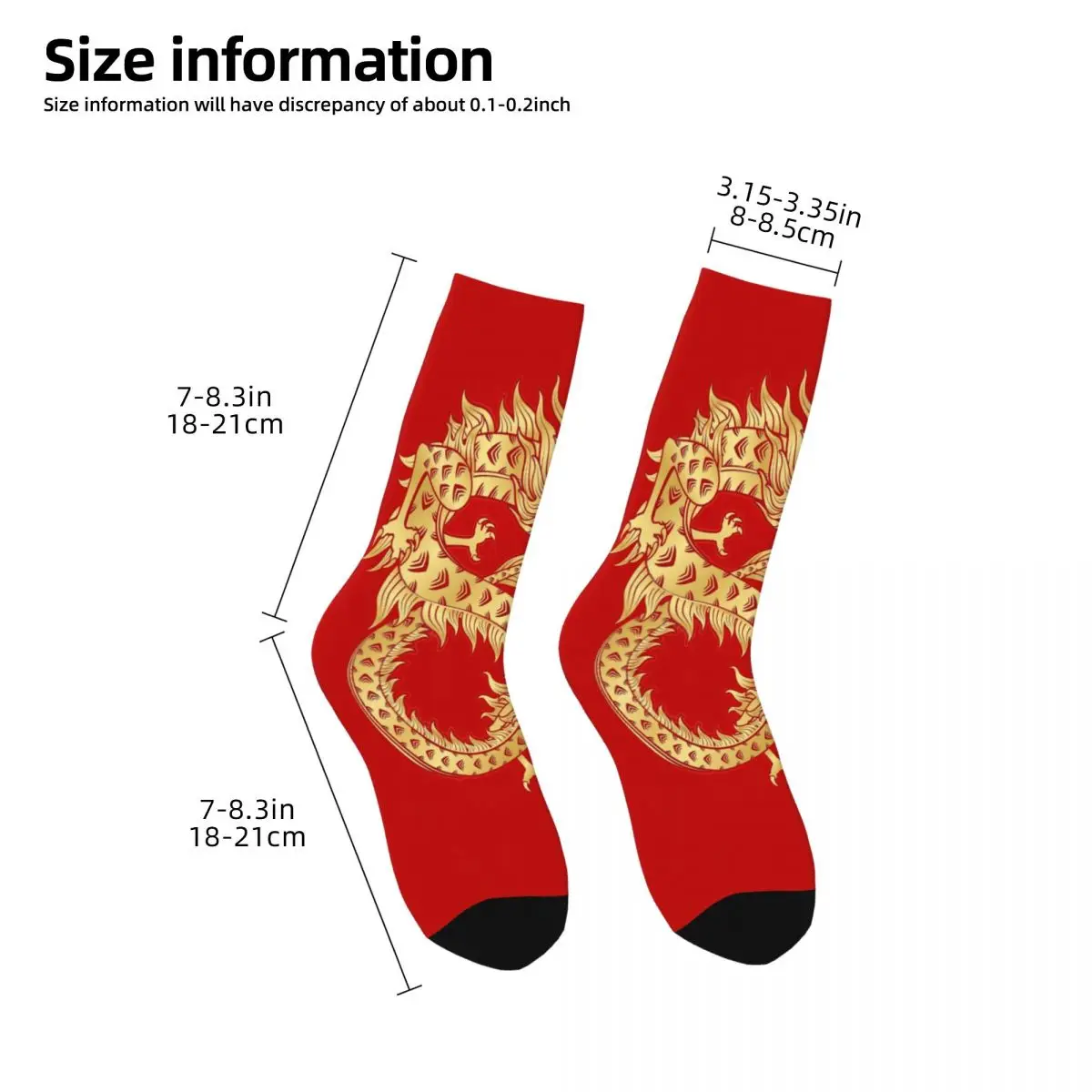 Non brand,pattern Chinese Dragon cosy Unisex Socks Windproof Interesting Four Seasons Socks